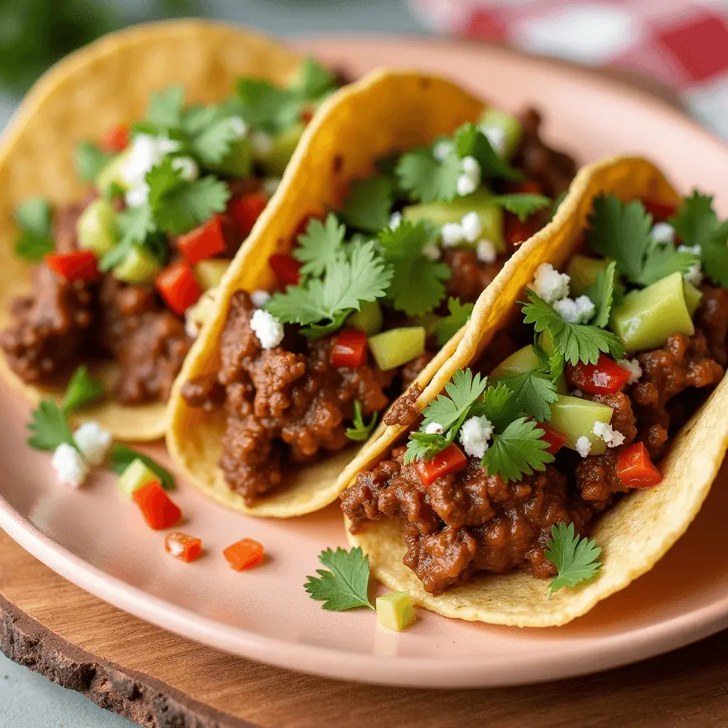 A plate of crispy birria tacos filled with seasoned beef, garnished with fresh cilantro and onions, served with a side of rich consommé.