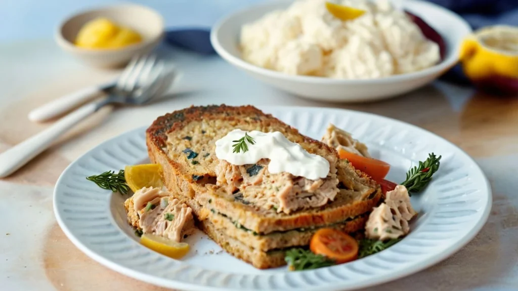 Mason jar layered tuna salad with colorful vegetables and greens