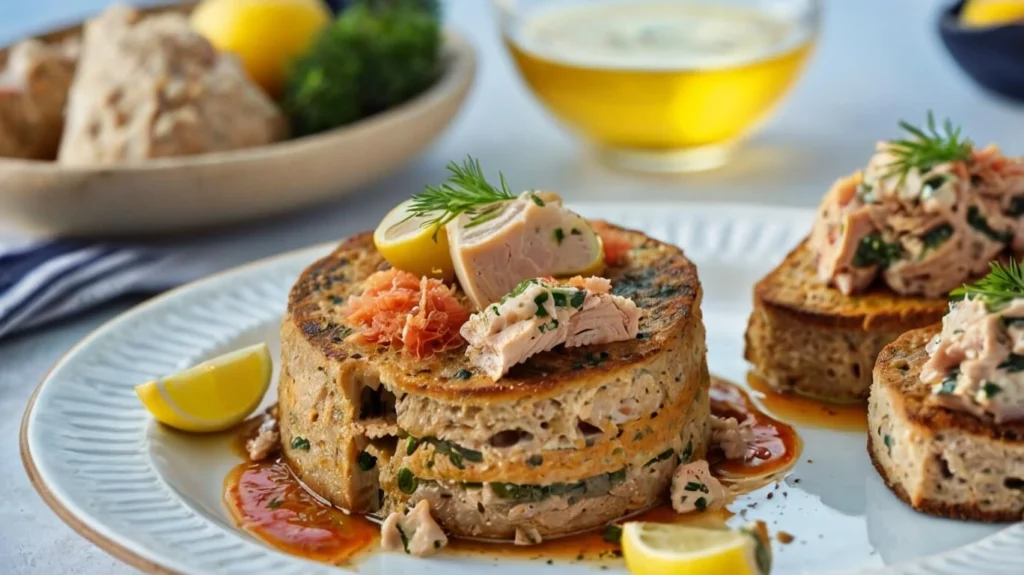 Tuna and egg muffin cups baked golden in a muffin tin