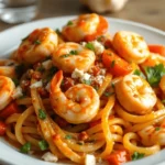"Raw ingredients for Cajun shrimp pasta: shrimp, fettuccine, Cajun seasoning, garlic, cream, and Parmesan cheese"