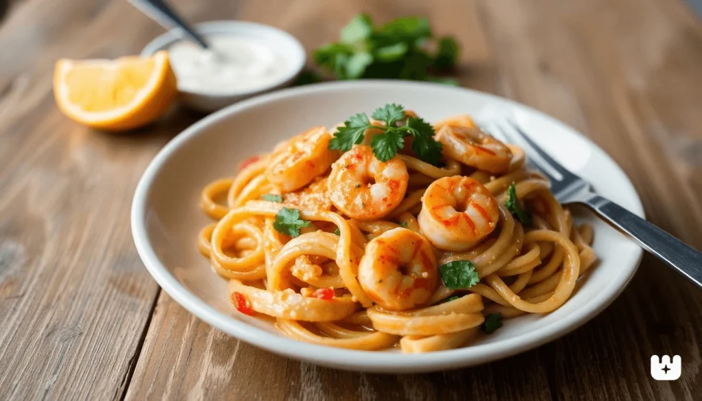 "Creamy Cajun pasta sauce with garlic and Parmesan bubbling in a pan"