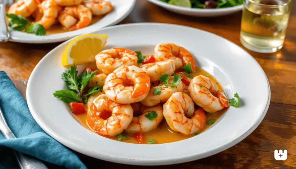 Fresh raw shrimp on ice ready for cooking dinner