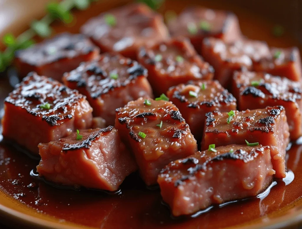 Asian-style stir-fried venison cube steak with vegetables over rice.